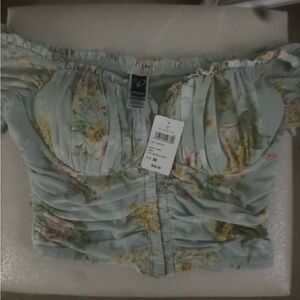 Windsor Floral Off-Shoulder Blouse - Light Blue